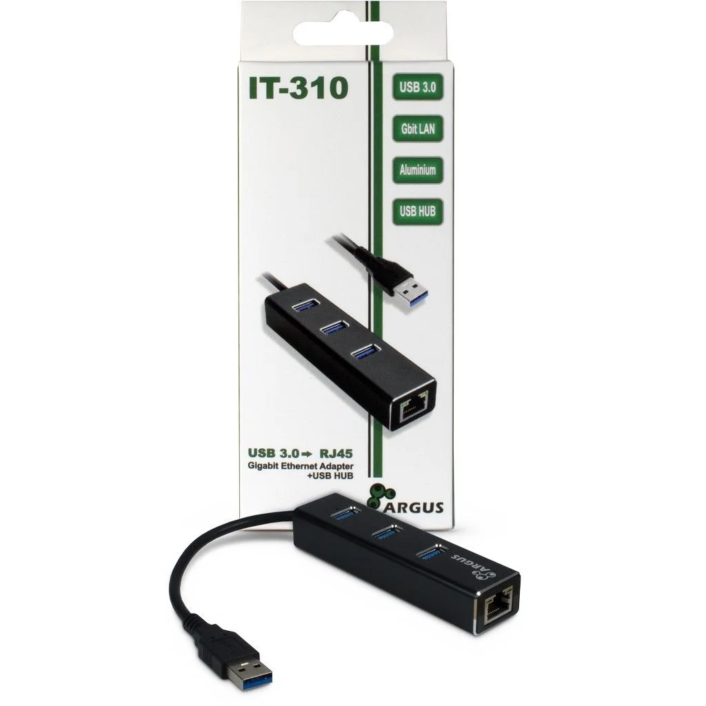 ADAPTATEUR LAN USB 3.0 ARGUS IT-310 + HUB SB 3.0